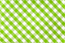 Green Checked Fabric Tablecloth