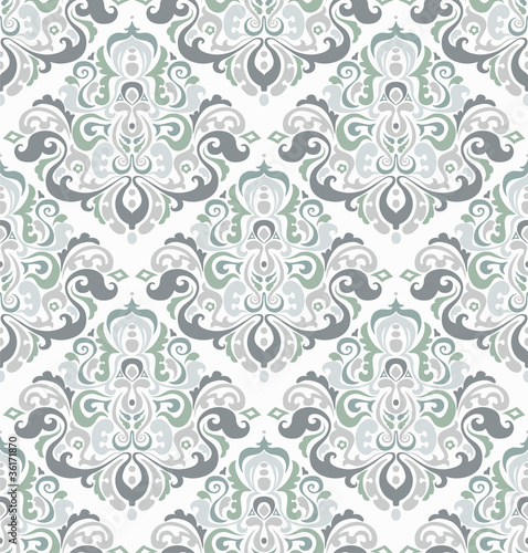 Naklejka - mata magnetyczna na lodówkę seamless wallpaper with floral retro ornament