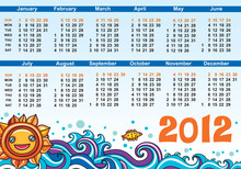 Sun Calendar For The 2012
