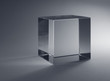 canvas print picture - solid glass cube