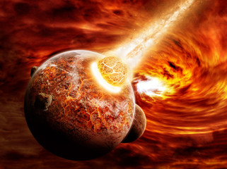 Wall Mural - planet landscape illustration earth apocalypse
