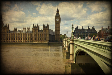 Canvas Print - Londra, westminster, bigben, tamigi