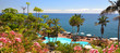 Area of a luxury hotel against Atlantic ocean. Tenerife island