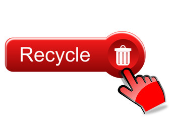 Poster - Recycle button with red hand