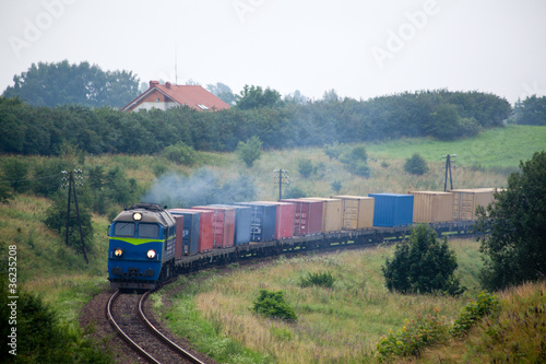 Naklejka na szafę Landscape with the train