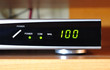 Screen of the front panel of TV channels receiver.