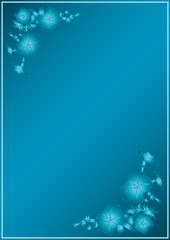 Wall Mural - vector blue card with gradient in blue flowers