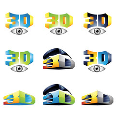 Poster - 3D Viewing Experience logos isolated on a white background