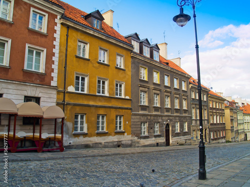 Naklejka samoprzylepna Ulica starego miasta, warszawa, polska