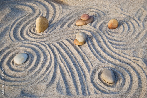 Fototapeta stones on sand
