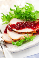 Sticker - Turkey breast with cranberry sauce