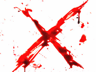 Fototapeta the bloody x sign.