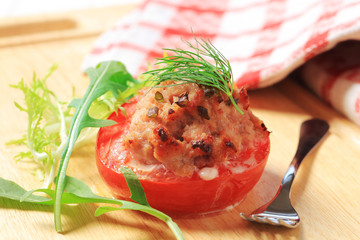 Wall Mural - Tomato stuffed with ground meat