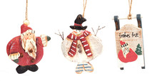 Collection Of Vintage German Wooden Christmas Decoration Hanging