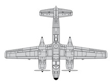 High Detailed Vector Illustration Of Old Military Airplane