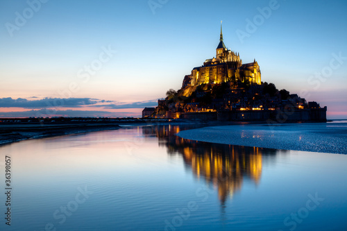Obraz na płótnie canvas czteroczęściowy "tetraptyk" Mont saint michel, france