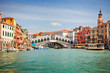 Rialto Bridge over Grand canal in Venice