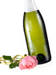 Champagne bottle with rose