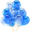 Party balloons blue cyan translucent. Decoration of birthday