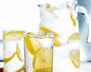 Wall Mural - tray with glasses of lemonade.