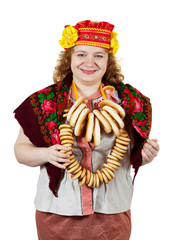 woman in Russian traditional clothes