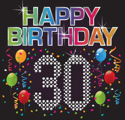 Wall Mural - happy birthday 30