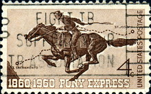 1860-1960. Pony Express. US Postage.
