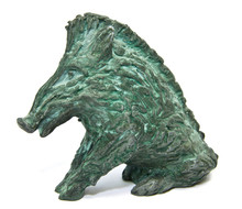 Antique Metal Wild Boar Statuette