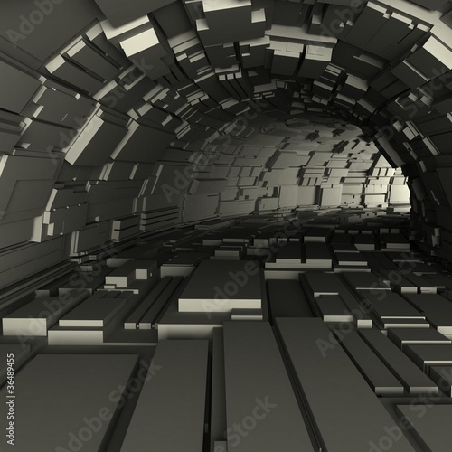 Plakat na zamówienie 3d render of a tunnel