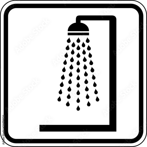 Aufkleber Dusche Badezimmer Allgemein Schild Zeichen Symbol - Wandtattoos