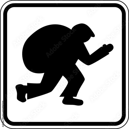 Aufkleber Einbruch Dieb Einbrecher Verbrechen Schild Zeichen Symbol T Michel