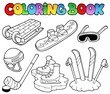 Coloring book winter sports gear