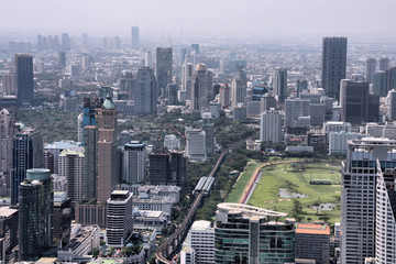  Bangkok cityscape, aerial view