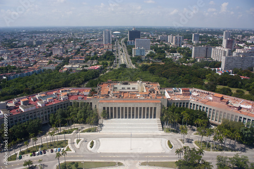 Plakat na papierze fotorealistycznym Plaza de la Revolution - Avana - Kuba