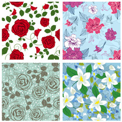 Poster - seamless floral pattern