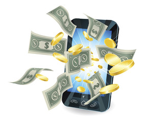 Wall Mural - Money mobile phone concept