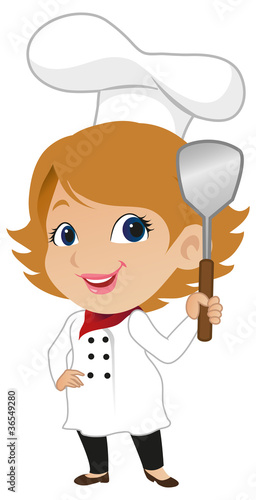 Cute Female Chef Stock Vector | Adobe Stock
