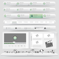 Wall Mural - Web site design template navigation set with icon set