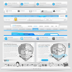 Wall Mural - Web design template elements with icon set