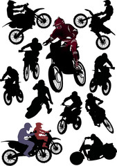 Wall Mural - collection of racer silhouettes