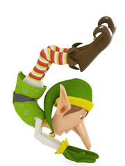 elf the santa helper up side down