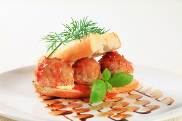 Wall Mural - Meatball sandwich