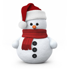 Snowman with santa hat