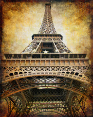Fototapete - eiffel tower - retro styled picture
