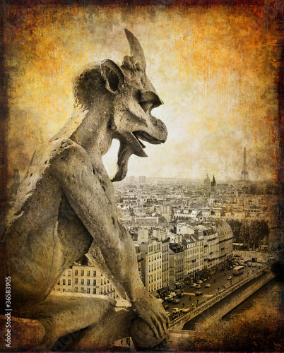 Tapeta ścienna Paryż, widok z notre dame - wzór karty
