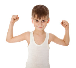 Wall Mural - Boy showing his muscle