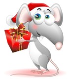 Fototapeta Dinusie - Topo Topolino Babbo Natale-Mouse Santa Claus Cartoon Comics