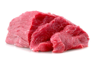 Cut of  beef steak on white. Isolated.