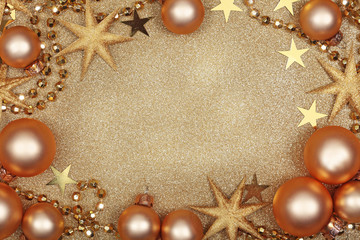 Poster - Abstract christmas golden background with baubles