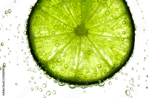 Naklejka - mata magnetyczna na lodówkę lime slice in water